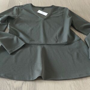 Ann Taylor Olive V-Neck Blouse